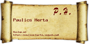 Paulics Herta névjegykártya